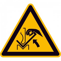 Warnung vor Quetschgefahr der Hand zwischen Presse und Werkstück |Warnzeichen 2B Schilder