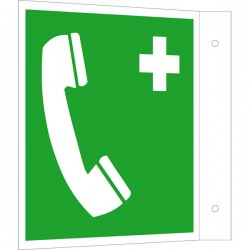 Fahnenschild Notruftelefon |Erste Hilfe 2B Schilder