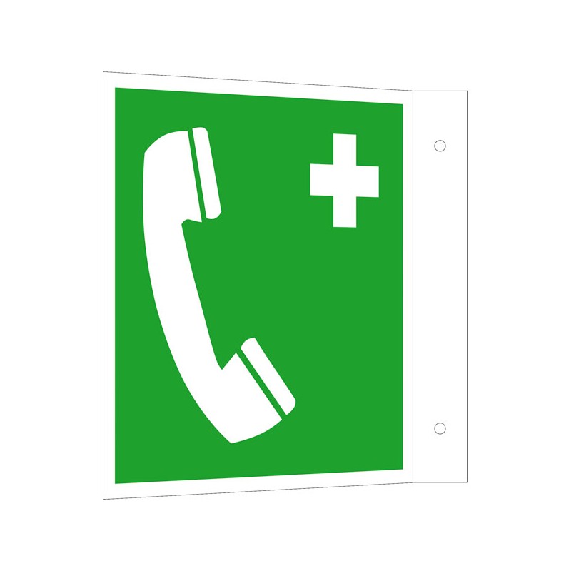 Fahnenschild Notruftelefon |Erste Hilfe 2B Schilder