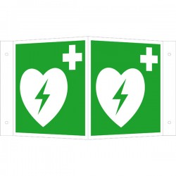 Winkelschild Automatisierter externer Defibrillator (AED) |Erste Hilfe 2B Schilder