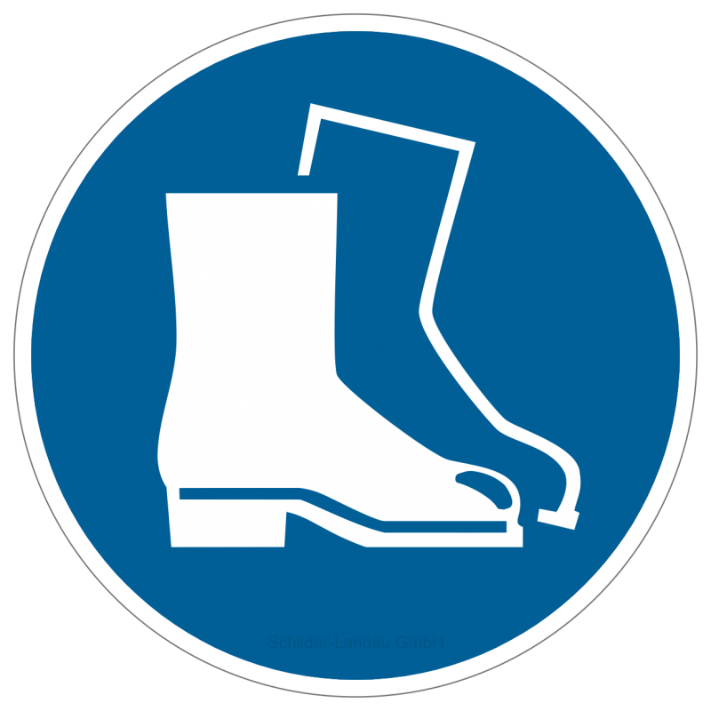Fußschutz benutzen, Sicherheitsschuhe tragen  | Gebotszeichen B2B Schilder