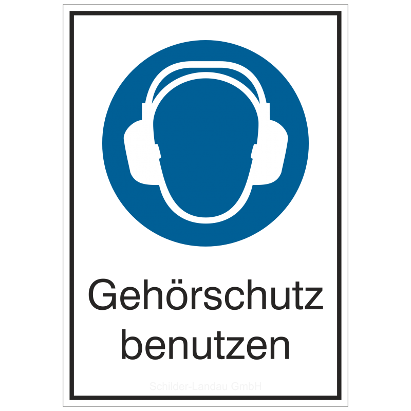 Gehörschutz benutzen (Kombischild) |Gebotszeichen B2B Schilder