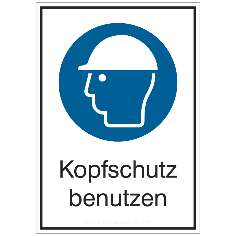 Kopfschutz benutzen (Kombischild) |Gebotszeichen B2B Schilder