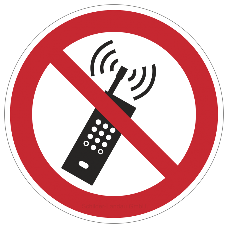 Eingeschaltete Mobiltelefone verboten | Verbotszeichen B2B Schilder