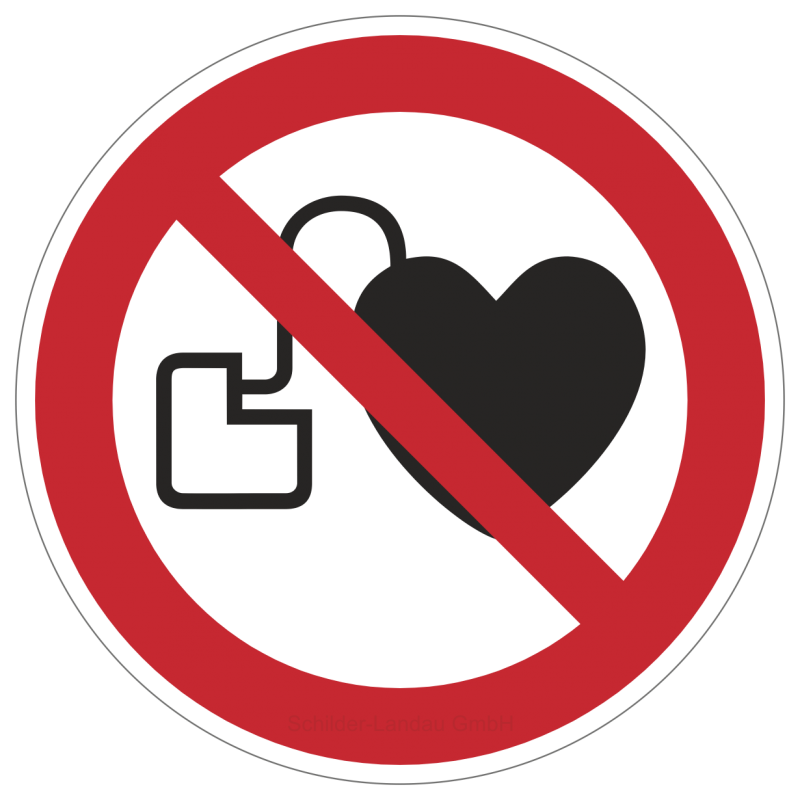 Kein Zutritt für Personen mit Herzschrittmachern oder implantierten Defibrillatoren |