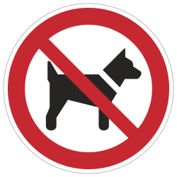 Mitführen von Hunden (Tieren) ist verboten | Verbotszeichen B2B Schilder