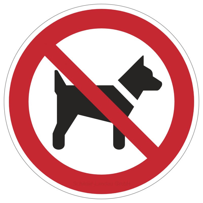Mitführen von Hunden (Tieren) ist verboten | Verbotszeichen B2B Schilder
