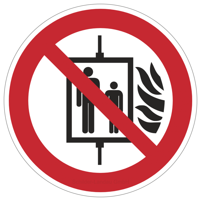 Aufzug im Brandfall nicht benutzen | Verbotszeichen B2B Schilder