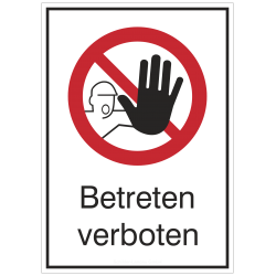 Betreten verboten (Kombischild) | Verbotszeichen B2B Schilder