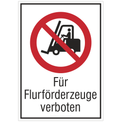 Für Flurförderzeuge verboten (Kombischild) | Verbotszeichen B2B Schilder