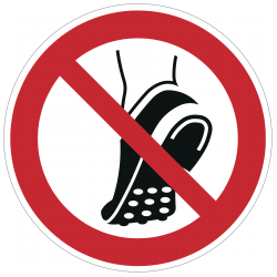 Metallbeschlagenes Schuhwerk verboten | Verbotszeichen B2B Schilder