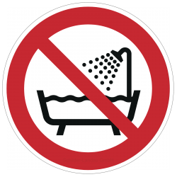 Verbot, das Gerät in der Badewanne, der Dusche oder über mit Wasser gefülltem Becken zu benutzen |