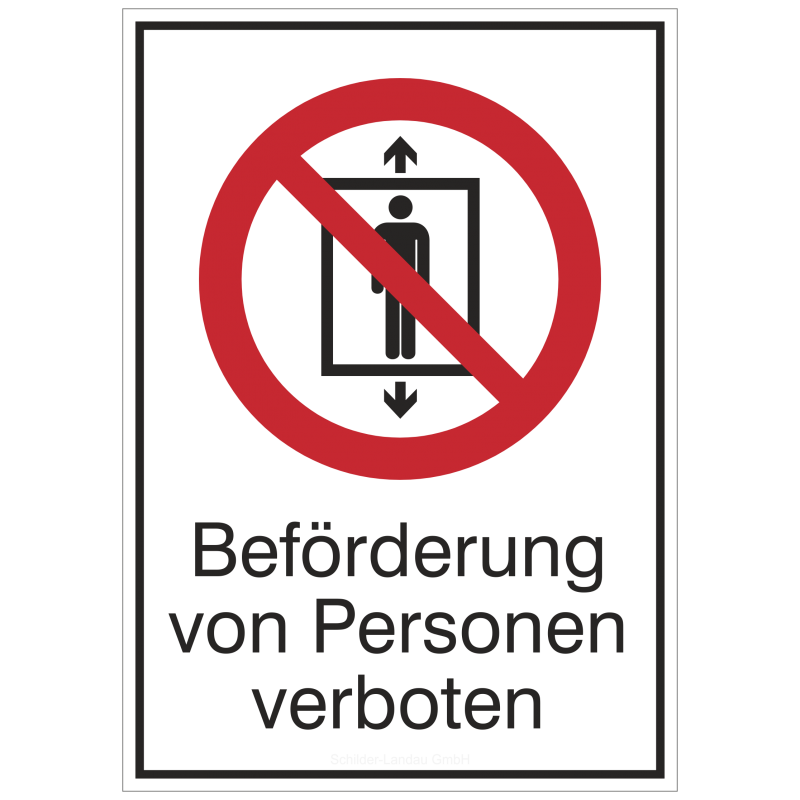 Beförderung von Personen verboten (Kombischild) | Verbotszeichen B2B Schilder