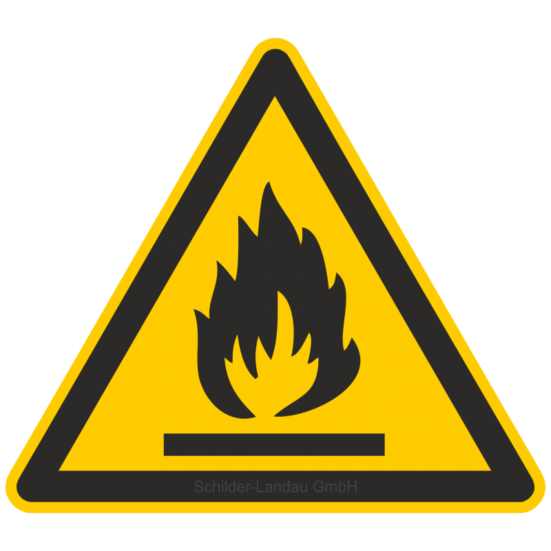 Warnung vor feuergefährlichen Stoffen |Warnzeichen 2B Schilder