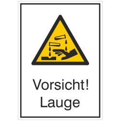 Vorsicht! Lauge (Kombischild) |Warnzeichen 2B Schilder