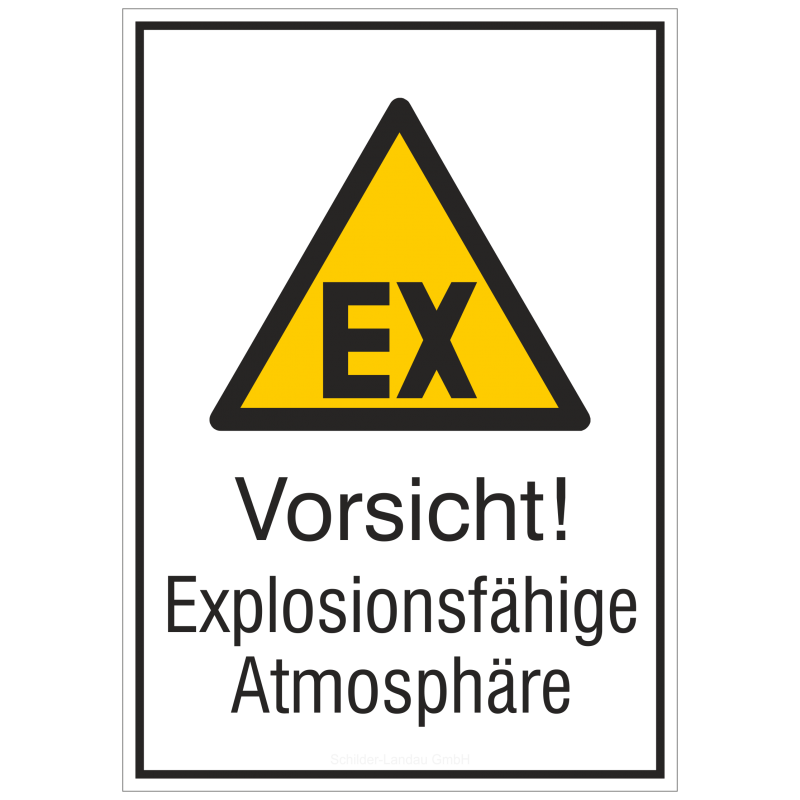 Vorsicht! Explosionsfähige Atmosphäre (Kombischild) |Warnzeichen 2B Schilder