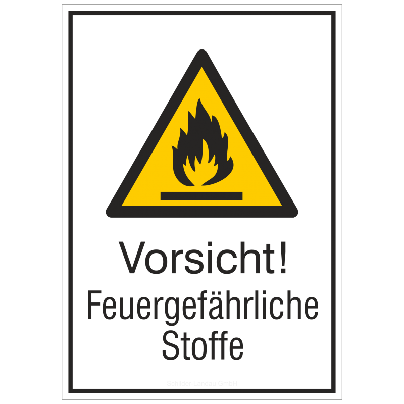 Vorsicht! Feuergefährliche Stoffe (Kombischild) |Warnzeichen 2B Schilder