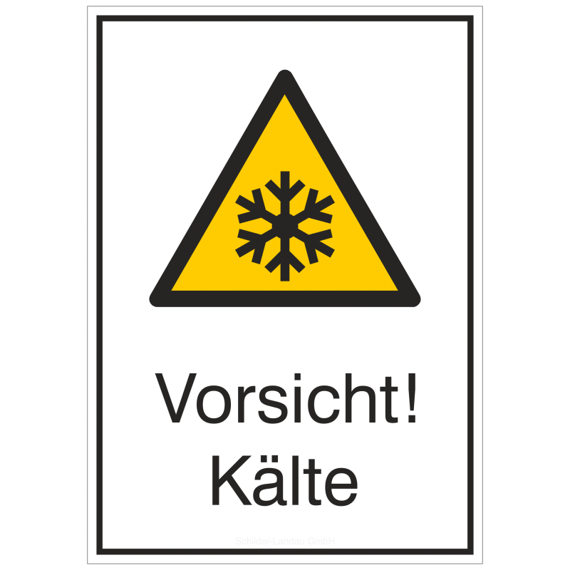 Vorsicht! Kälte (Kombischild) |Warnzeichen 2B Schilder