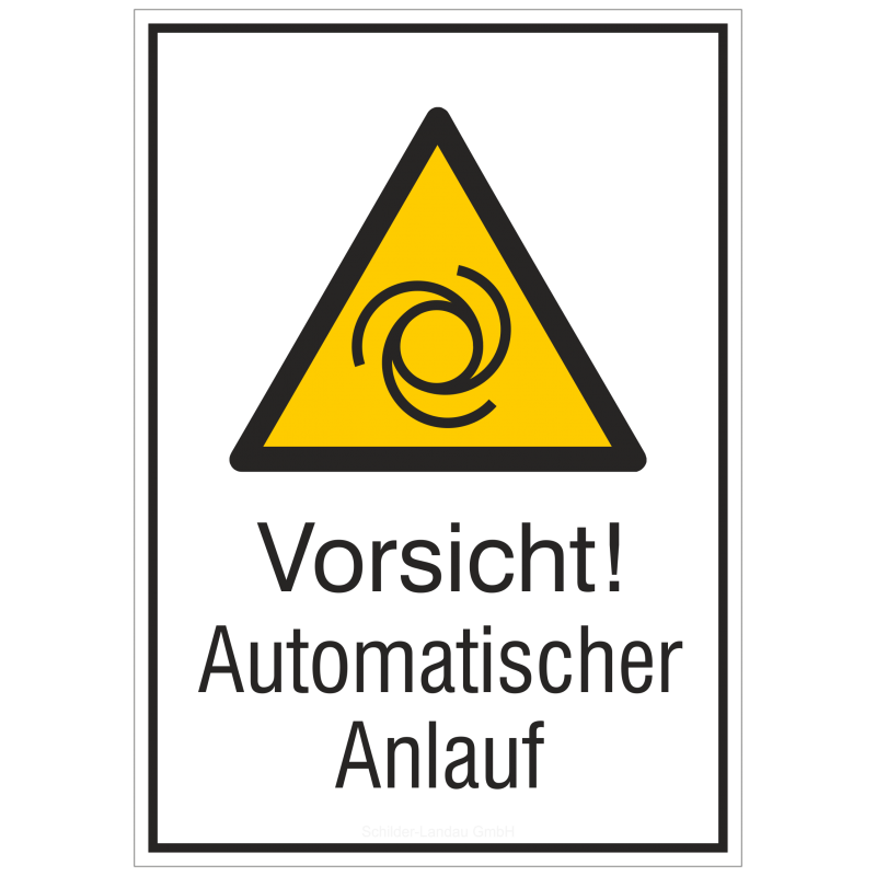 Vorsicht! Automatischer Anlauf (Kombischild) |Warnzeichen 2B Schilder
