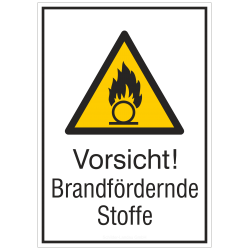 Vorsicht! Brandfördernde Stoffe (Kombischild) |Warnzeichen 2B Schilder