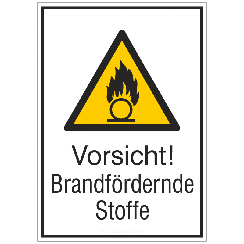 Vorsicht! Brandfördernde Stoffe (Kombischild) |Warnzeichen 2B Schilder