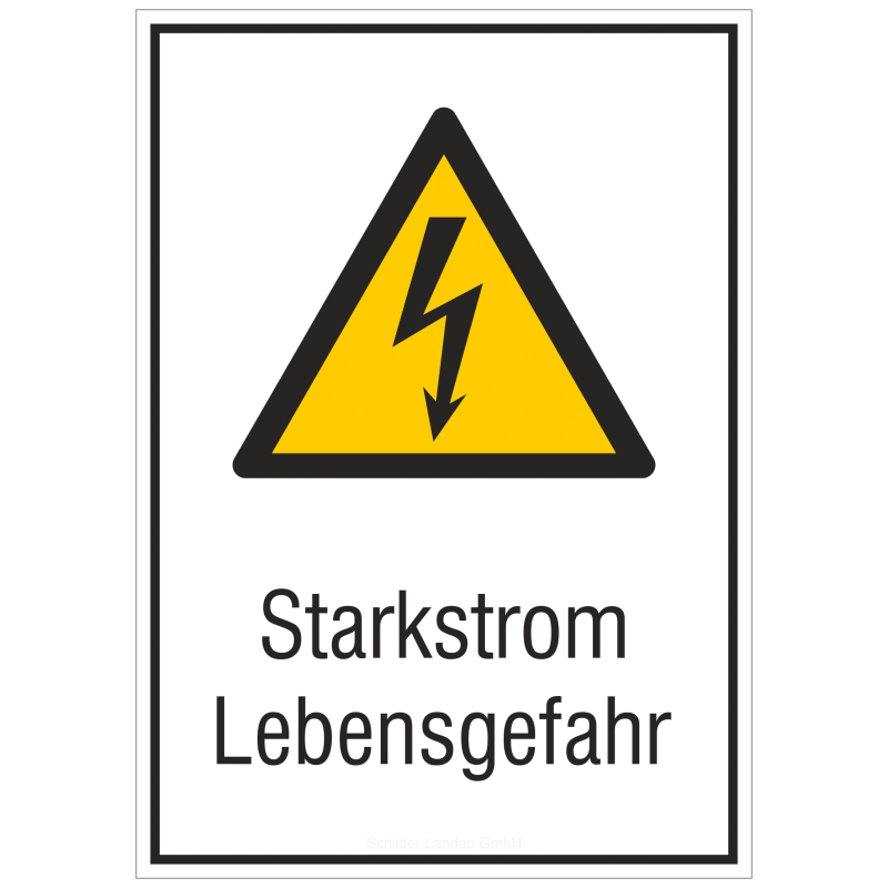 Vorsicht Lebensgefahr Starkstrom betreten Warnung Schild 20x30 cm wetterfest 