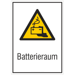 Batterieraum |Elektrozeichen B2B Schilder