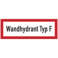 Wandhydrant Typ F | Feuerwehrschild B2B Schilder