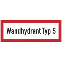 Wandhydrant Typ S | Feuerwehrschild B2B Schilder