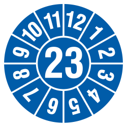 Jahresplakette 2-stellig in 7 Jahresfarben, Dokumentenfolie