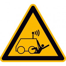 Warnung vor Überrollen durch ferngesteuerte Maschine |Warnzeichen 2B Schilder