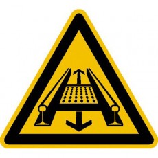 Warnung vor Gefahren durch eine Förderanlage im Gleis |Warnzeichen 2B Schilder
