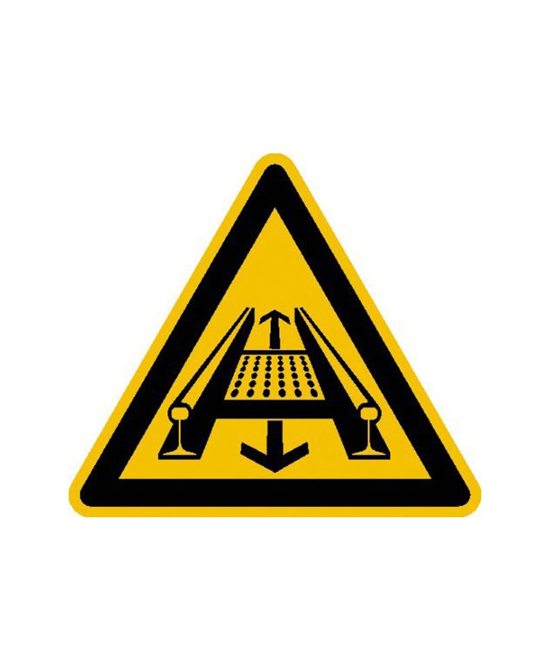 Warnung vor Gefahren durch eine Förderanlage im Gleis |Warnzeichen 2B Schilder