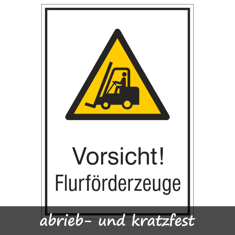 Kombischild Vorsicht! Flurförderzeuge | Protect |Warnzeichen B2B Schilder