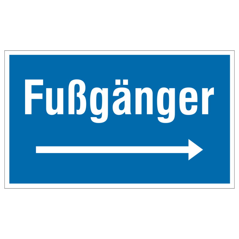 Fußgänger mit Pfeilsymbol rechtsweisend Fußgänger mit Pfeilsymbol rechtsweisend