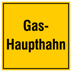Gashaupthahn, Aluminium gelb geprägt | b2b-schilder