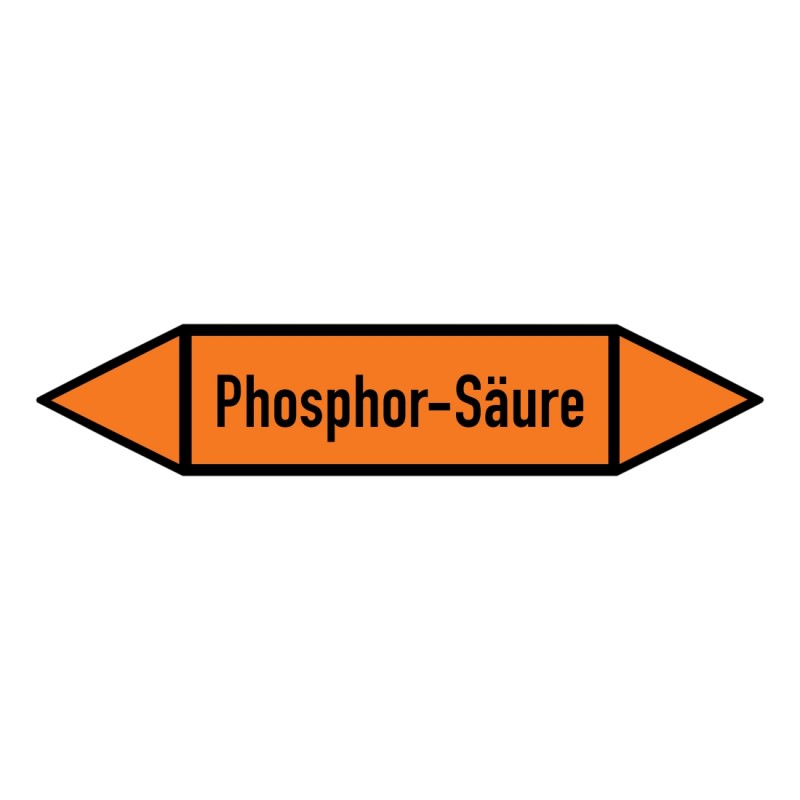 Phosphorsäure: Pfeilschild mittel Gruppe 6 Säuren orange / schwarz | b2b-schilder.de