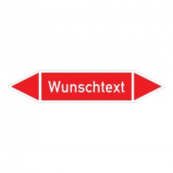 Text nach Wunsch: Pfeilschild bis Ø 40mm rot / weiß | b2b-schilder.de