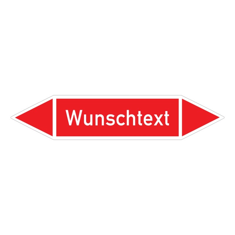Text nach Wunsch: Pfeilschild bis Ø 40mm rot / weiß | b2b-schilder.de