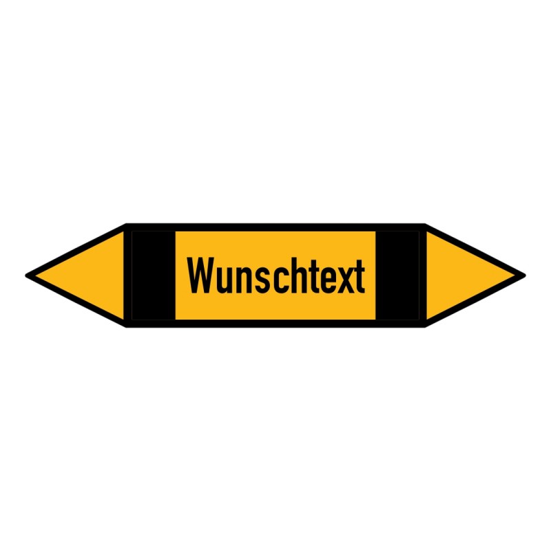 Text nach Wunsch: Pfeilschild bis Ø 40mm gelb / schwarz | b2b-schilder.de