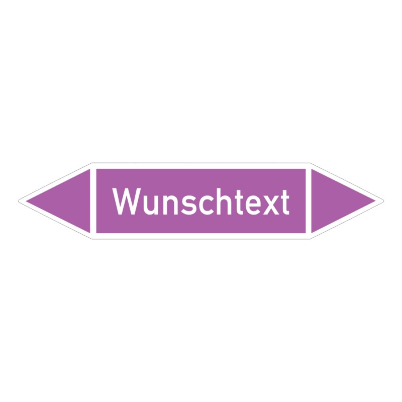 Text nach Wunsch: Pfeilschild bis Ø 40mm violett / weiß | b2b-schilder.de