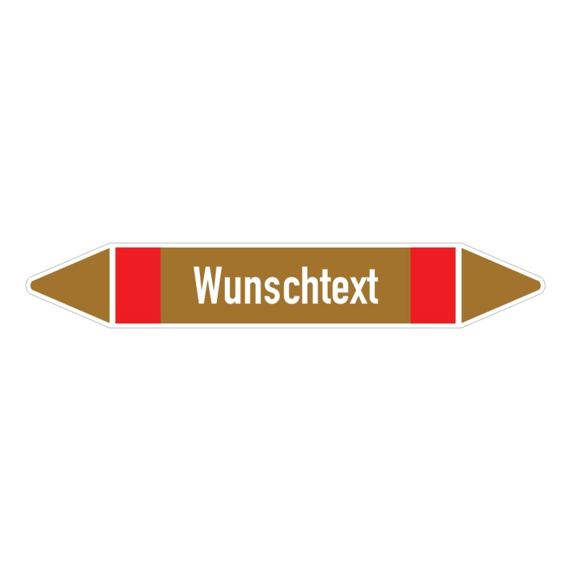 Text nach Wunsch: Pfeilschild ab Ø 40mm braun / weiß / rot | b2b-schilder.de Text nach Wunsch: Pfeilschild ab Ø 40mm braun / weiß / rot | b2b-schilder.de