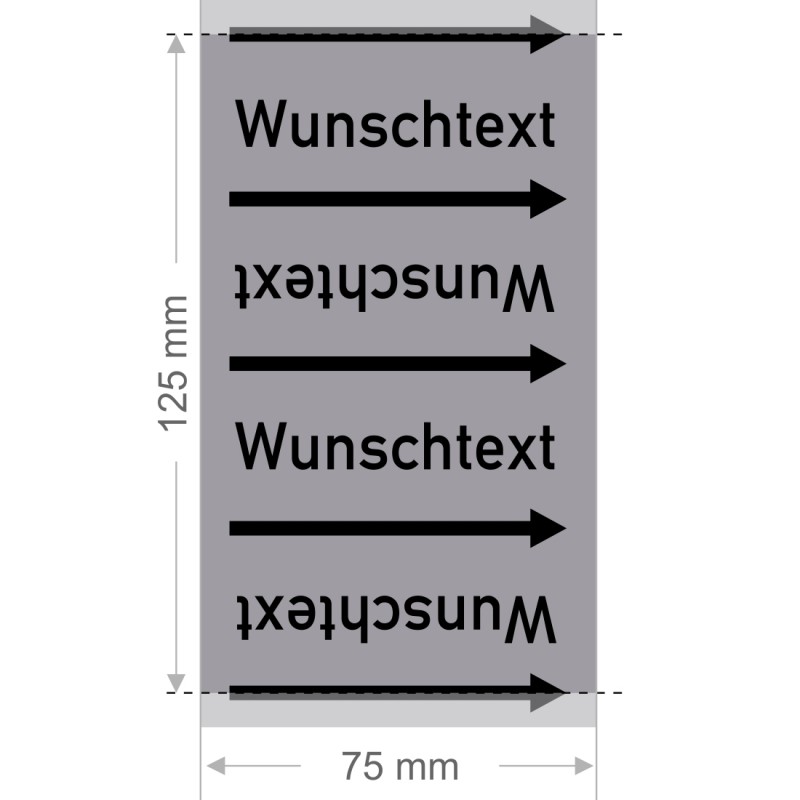 Wunschtext Rohrleitungsband Gruppe 3 | Typ 2 - 75mm breit