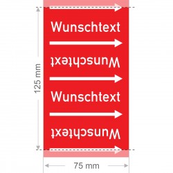 Wunschtext Rohrleitungsband Gruppe 2 | Typ 2 - 75mm breit