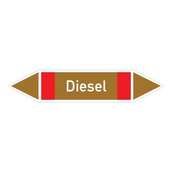 Diesel: Pfeilschild mittel Gruppe 8 braun / weiß / rot | b2b-schilder.de