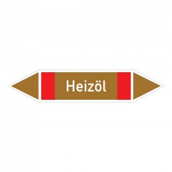 Heizöl: Pfeilschild mittel Gruppe 8 braun / weiß / rot | b2b-schilder.de