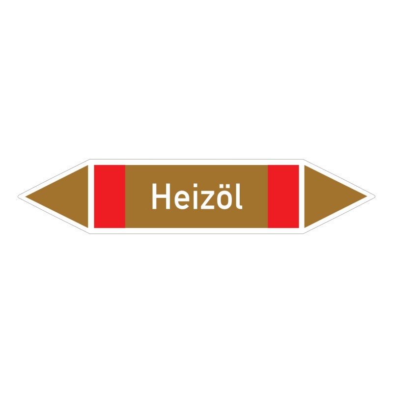 Heizöl: Pfeilschild mittel Gruppe 8 braun / weiß / rot | b2b-schilder.de