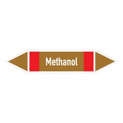Methanol: Pfeilschild mittel Gruppe 8 braun / weiß / rot | b2b-schilder.de
