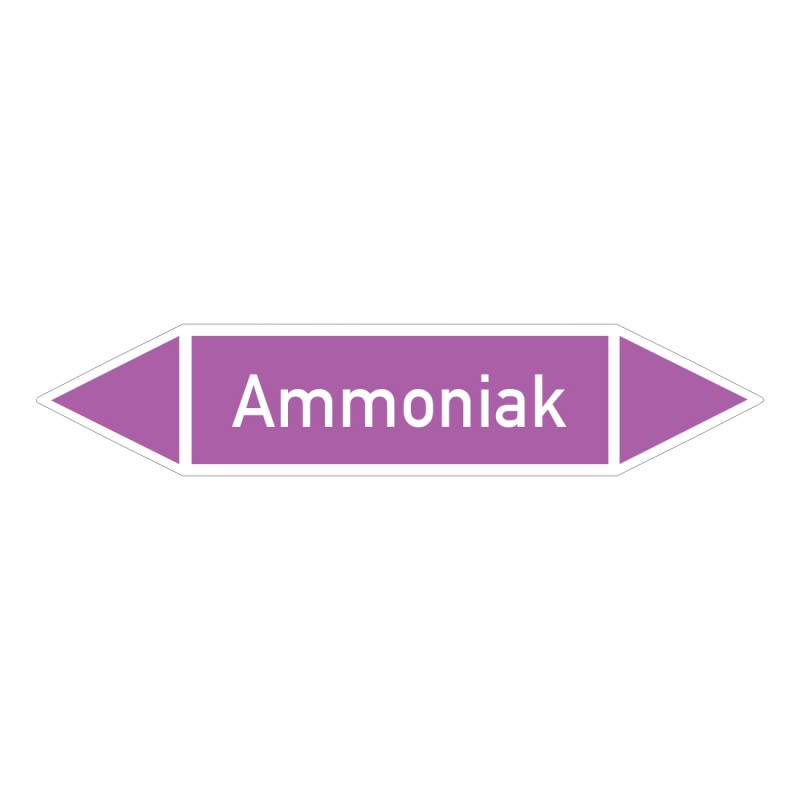 Ammoniak: Pfeilschild mittel Gruppe 7 violett / weiß | b2b-schilder.de