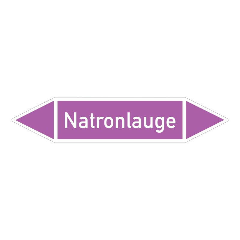 Natronlauge: Pfeilschild mittel Gruppe 7 violett / weiß | b2b-schilder.de